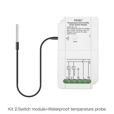ماژول سوئیچ هوشمند دما و رطوبت وای فای 15a 240 ولت