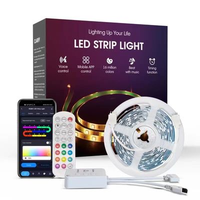 کنترل از راه دور نوار نور LED هوشمند 5 متری همگام سازی با موسیقی قابل آدرس دهی SMD5050 Dream Color