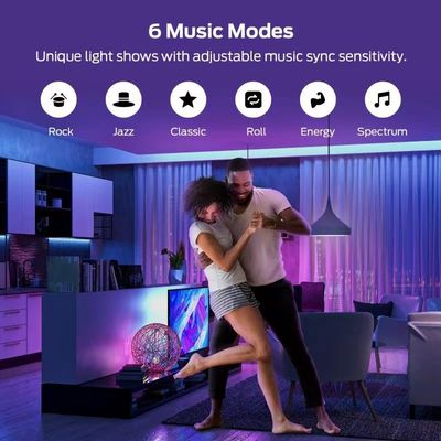 کنترل از راه دور نوار نور LED هوشمند 5 متری همگام سازی با موسیقی قابل آدرس دهی SMD5050 Dream Color