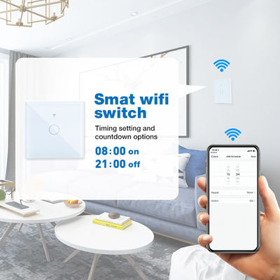 OEM ODM EU UK استاندارد 1gang سوئیچ دیواری هوشمند Wifi ضد آب برای اتوماسیون خانگی