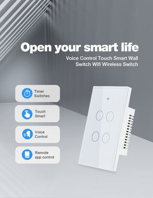 1/2/3/4/6/8 Gang Light Smart Wifi Wall Switch RF433 need Neutral Wire Tuya App Control با الکسا کار می کند