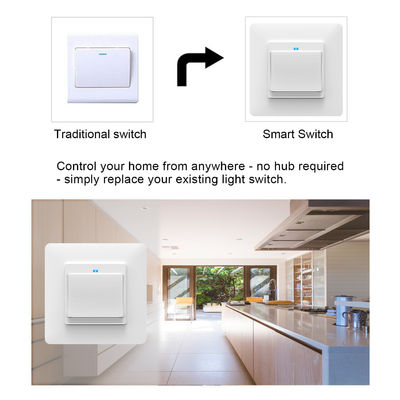 سوئیچ نور WiFi Smart Life استاندارد اتحادیه اروپا UK 10A 1 Gang Light Switch با نشانگر LED