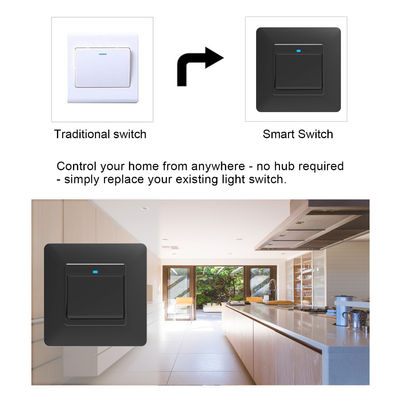 سوئیچ دیواری هوشمند وای فای هوشمند Tuya Light 1 با دکمه OEM سازگار با Alexa / Google Home