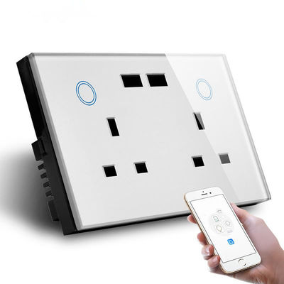 سوکت دیواری وای فای هوشمند انگلستان با شارژر سوکت USB