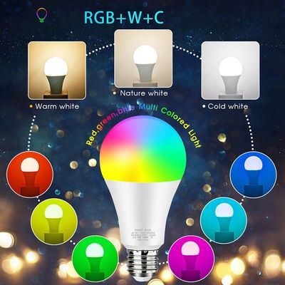 لامپ های LED وای فای هوشمند قابل تنظیم E26 با الکسا Google Home 2700K-6500K RGBWW کار می کند