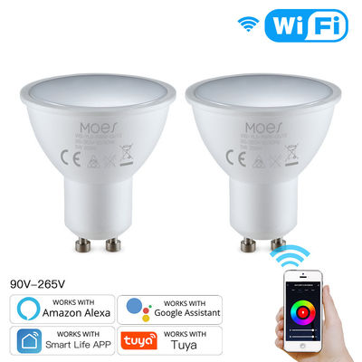 لامپ های LED هوشمند RGBW Wifi 5W GU10 با الکسا Google Home کار می کند