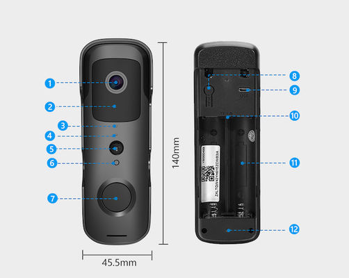 دوربین زنگ درب امنیتی وای فای هوشمند 2.4G با صدای دو طرفه Chime در شب