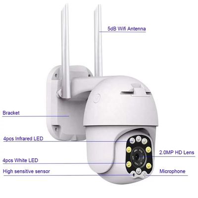 دوربین IP66 Wifi Wi-Fi Dome دوربین IP خانگی Wi-Fi Pan Tilt Night Vision